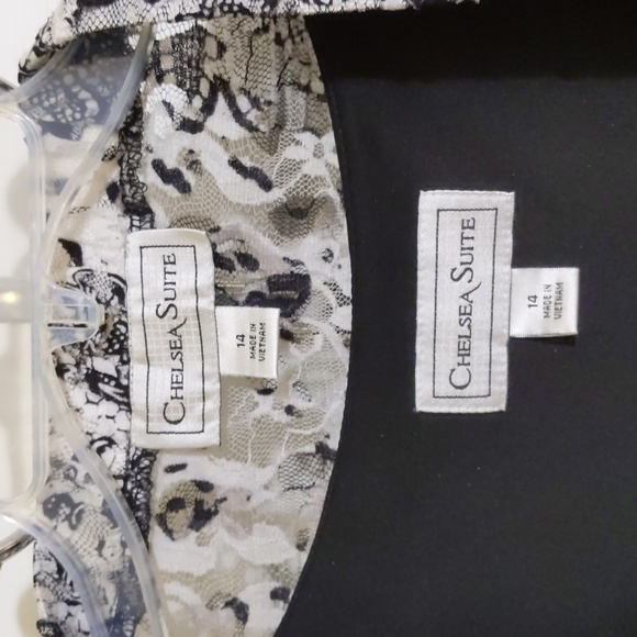 Chelsea suite sz 14 dress with a floral blk/wht lace shrug - Picture 2 of 4